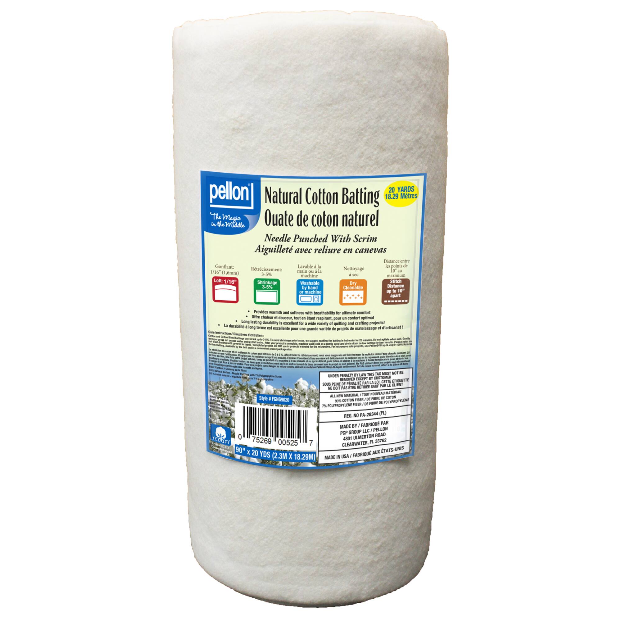 Pellon® 90" x 20yd. Natural Cotton Batting with Scrim